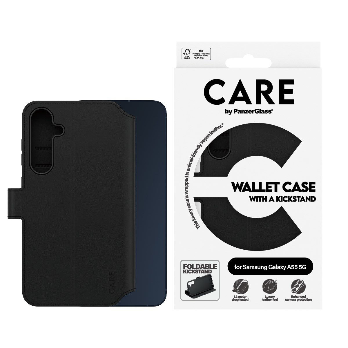 CARE by PanzerGlass® Wallet Case w. Kickstand Samsung Galaxy A55 5G